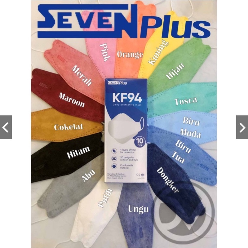masker medis seven plus kf94 bukan sensi /pokana/ softies model korea