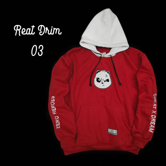 ZHERO BEAR HEROES Hoodie Pria Wanita Bordir PANDA RETDRIM Korean Style Distro Panda Cowok Cewek Zero Heroes Great X Dream XL Premium