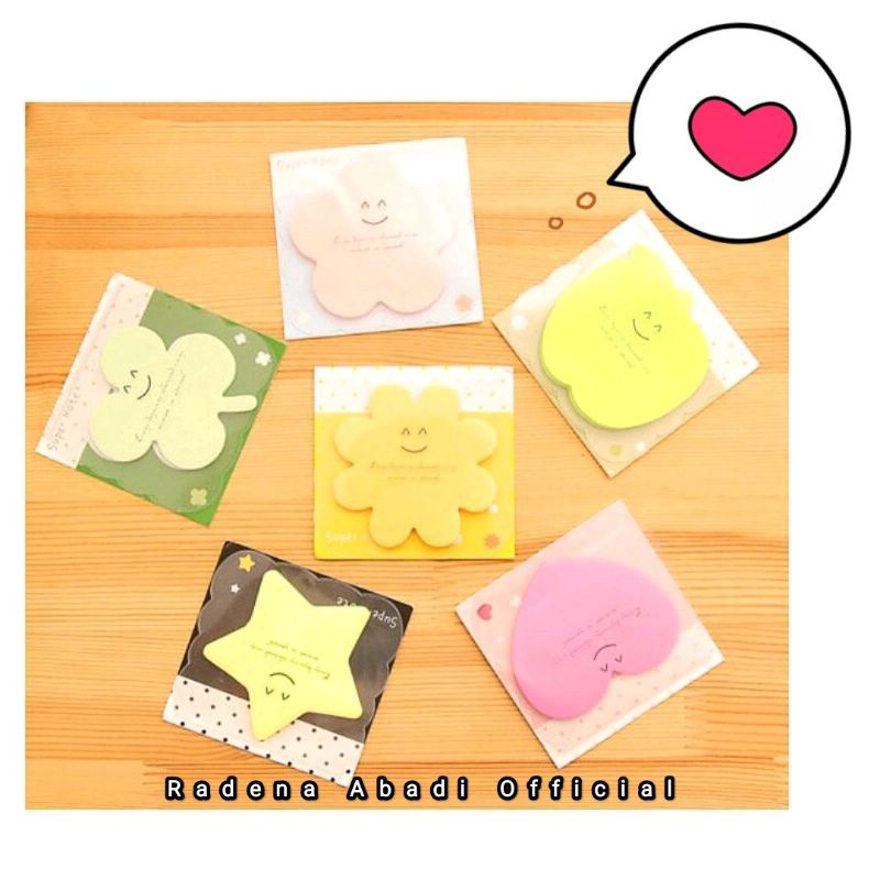 

*RadenaAbadi* Sticky Note Shape Motif Flower, Clover, Love