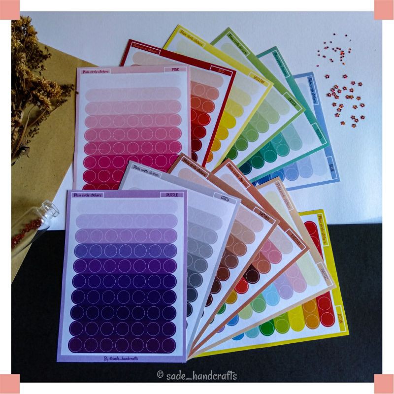

« BUY 2 GET 1 FREE » Aesthetic stiker / Stiker Deco / Journaling - PLAIN CIRCLE STICKERS