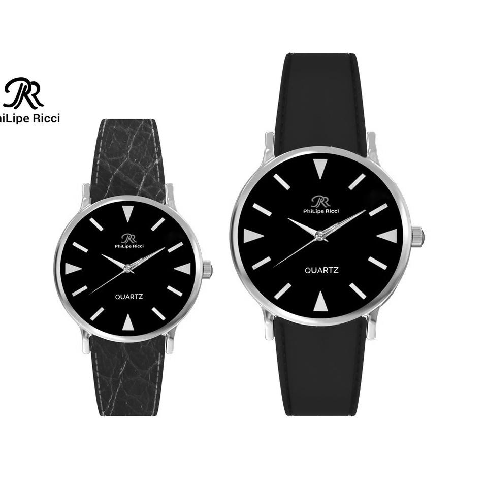 Serbuuuu.. PhiLipe Ricci Jam Tangan Couple Analog Kulit KOB10 Free BOX