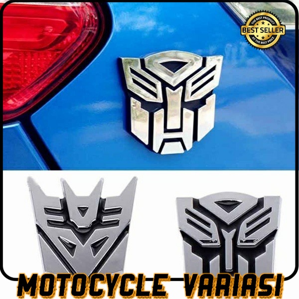 [COD] emblem MOBIL dan MOTOR 3D logo transformer stainless 8.5x8.5x0.5 stainless crom