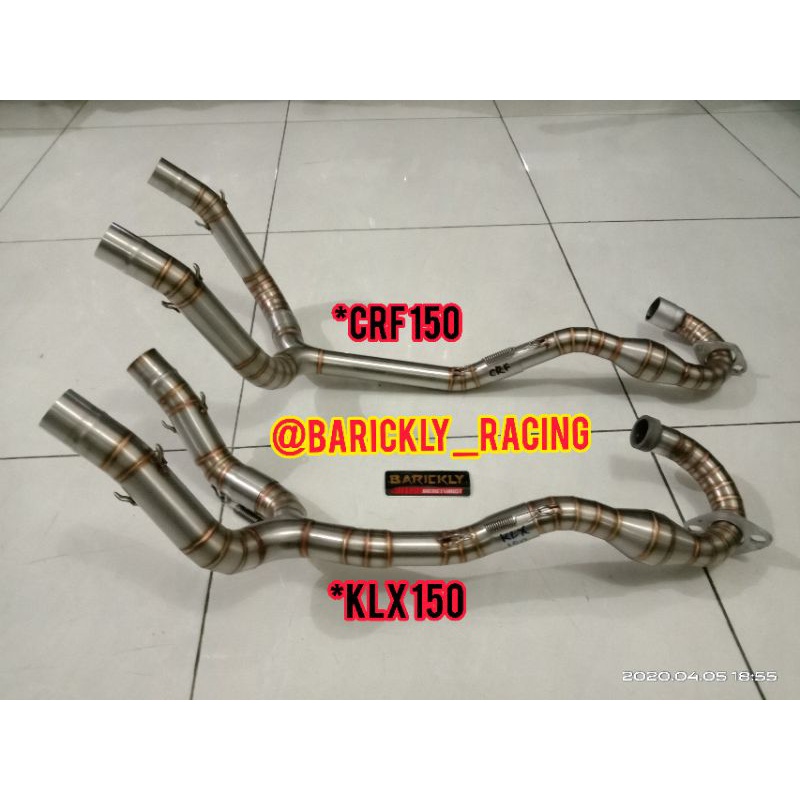 Header Knalpot KLX 150 CRF 150 Kanan-Kiri Double Silencer Stainless Original Barickly Racing CRF 150