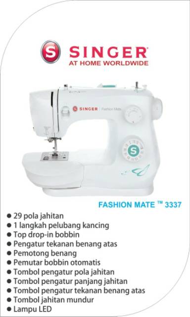 SINGER 3337 Fashionmate Mesin Jahit Portable