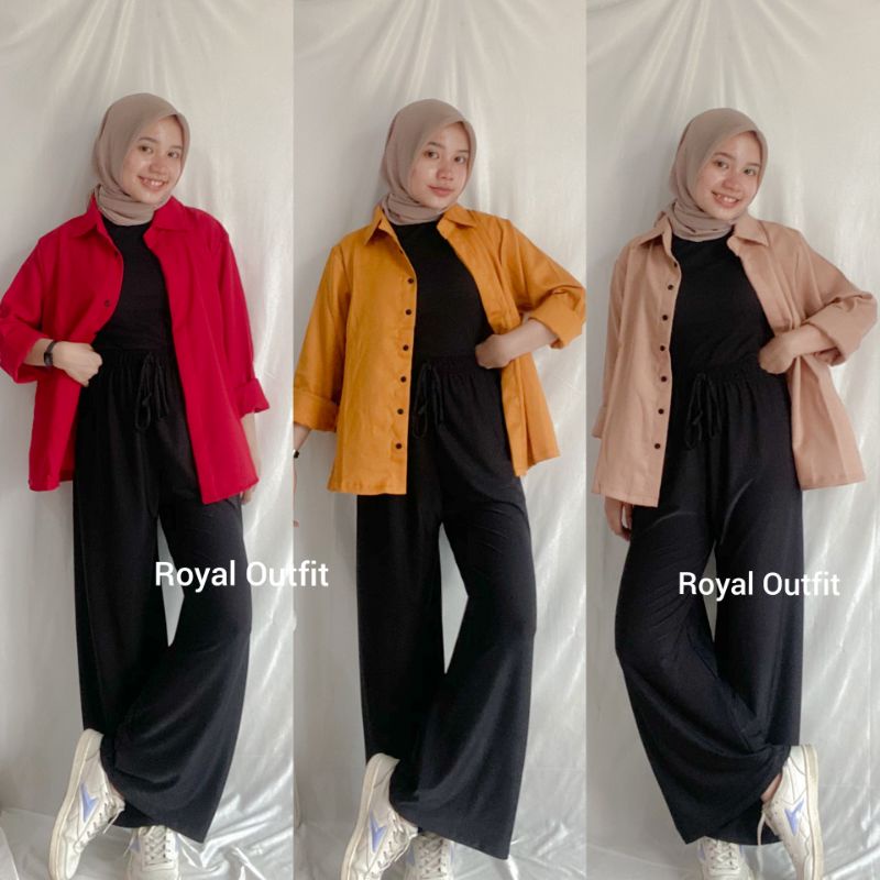 Kemeja Wanita Kimi Import Bahan Moscrepe Import Lembut dan Stretch Termurah Premium By Royaloutfit-6