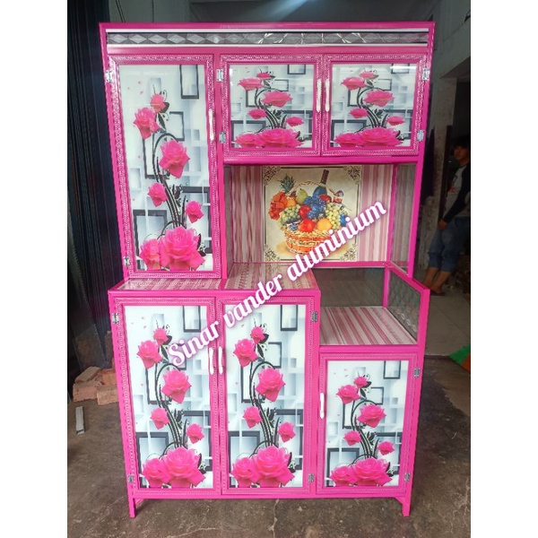 rak piring kaca alumunium