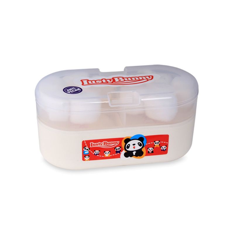 Tempat Bedak Double + Tepukan Bayi + Cotton Ball Lusty Bunny