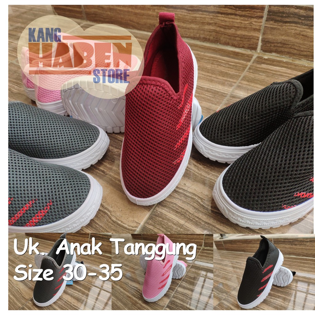 BX015C Sepatu Slip on ukuran Anak Tanggung Unisex