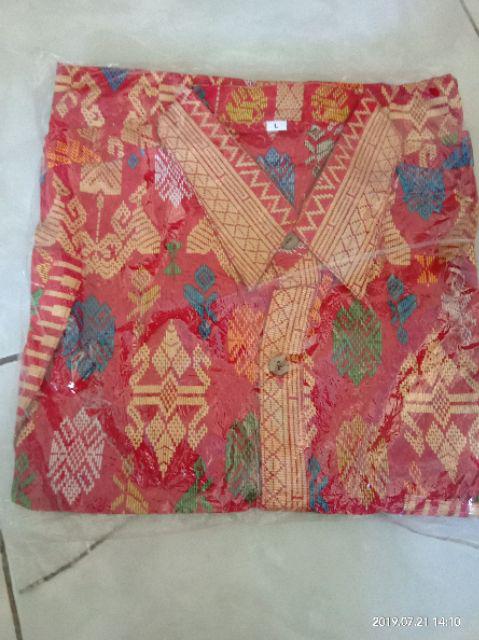 Sarimbit/ Couple Batik Rok N Blus Wanita Span Pendek Santika Prodo Merah