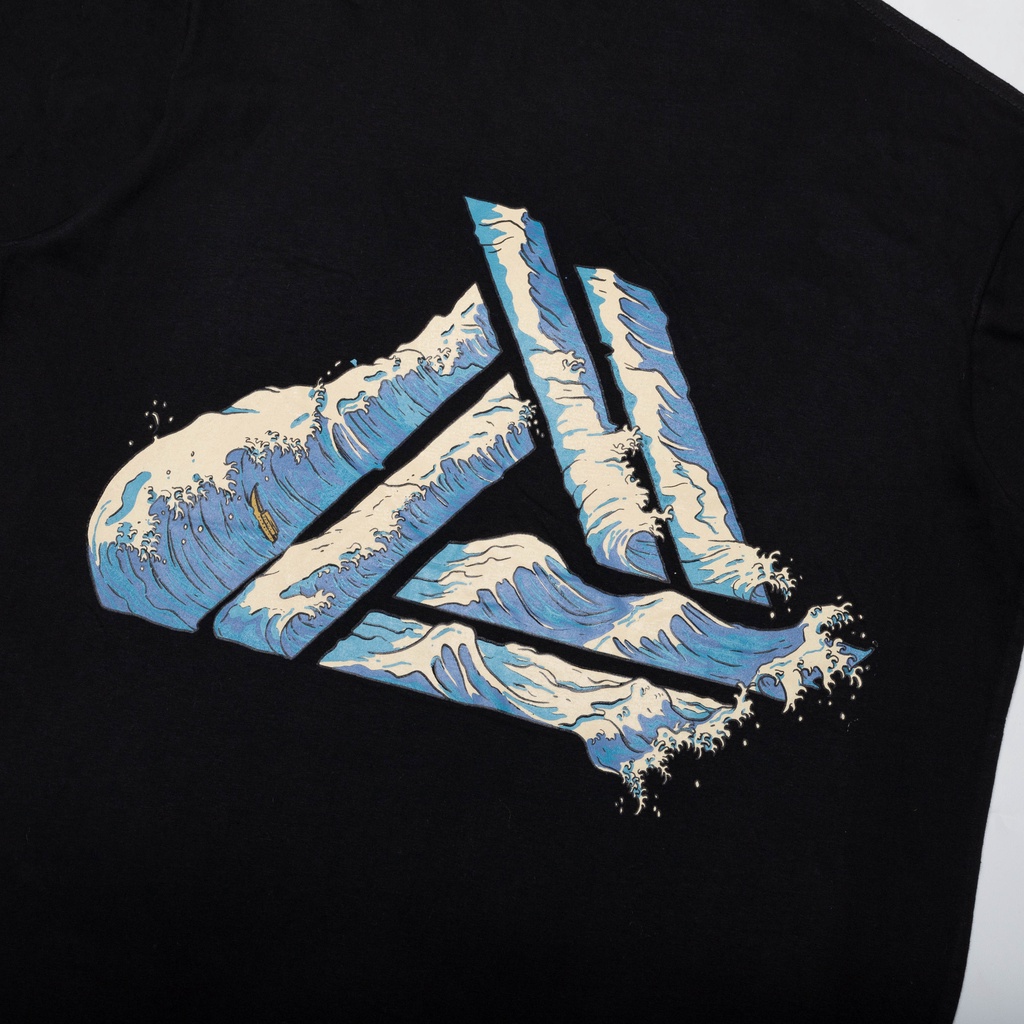 

ID FLADE STUDIOS - FLADE TSHIRT DALGA BLACK TEES - KAOS HITAM