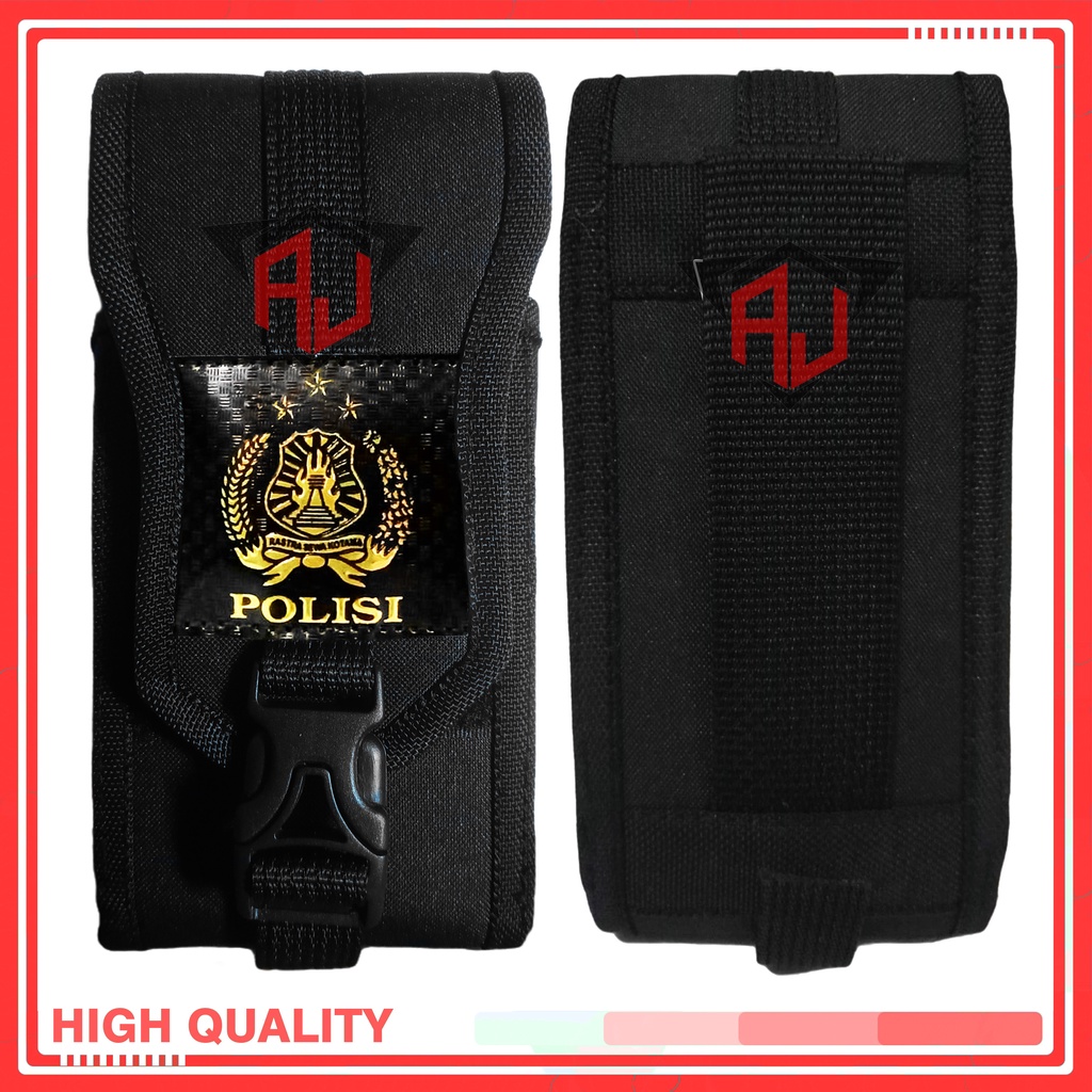 Sarung Hp Polisi Sarung Hp Pinggang Tactical Logo Polisi Single Slot