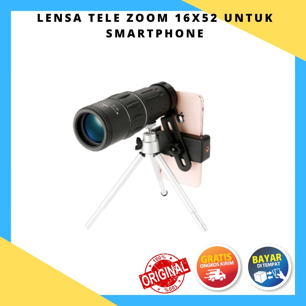 Lensa Tele Zoom 16X52 untuk Smartphone OMSX03BK