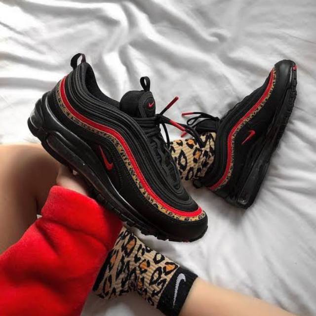 red air max with cheetah print