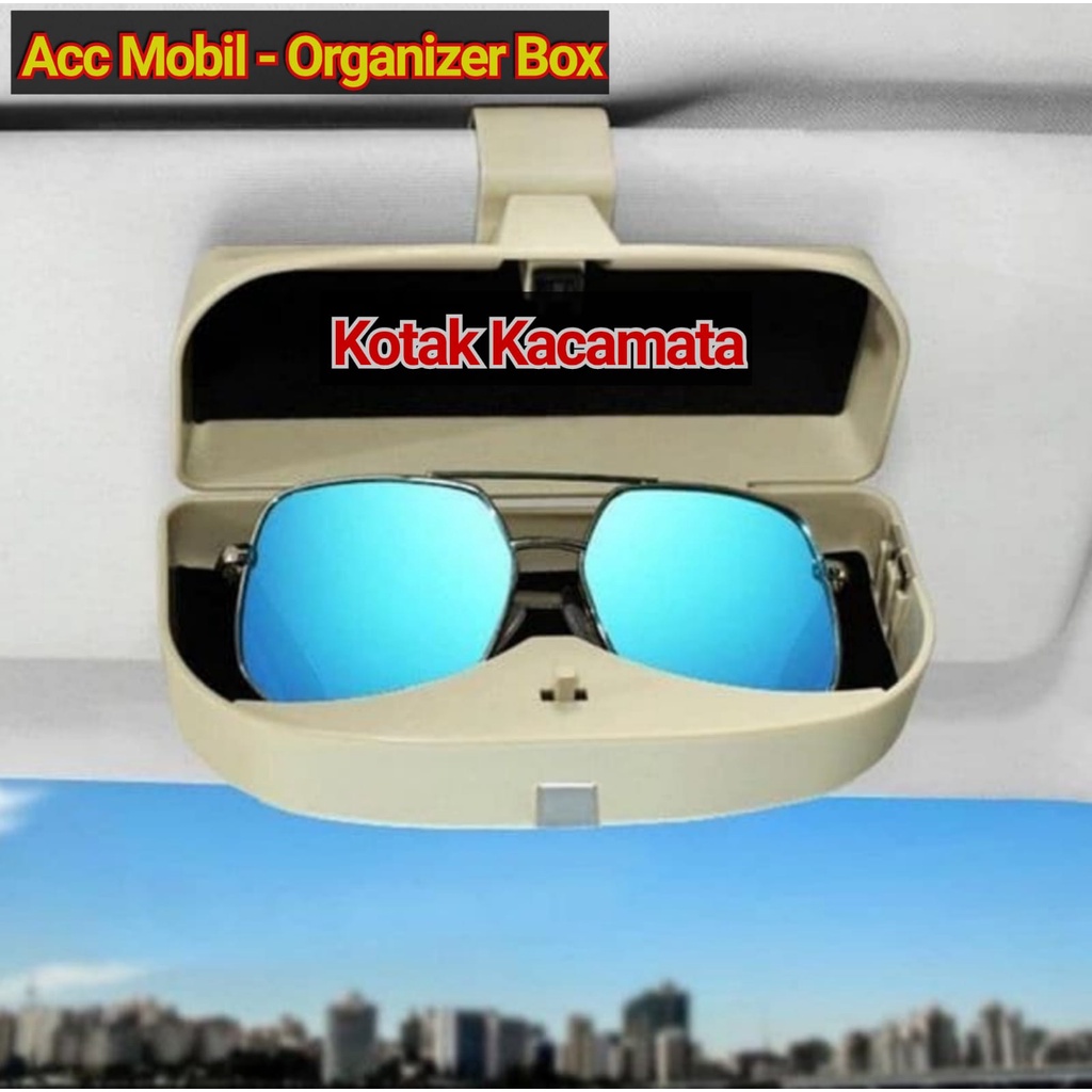 Kotak Kacamata Mobil Sun Visor Sunglasses Organizer Tempat Kartu Koin