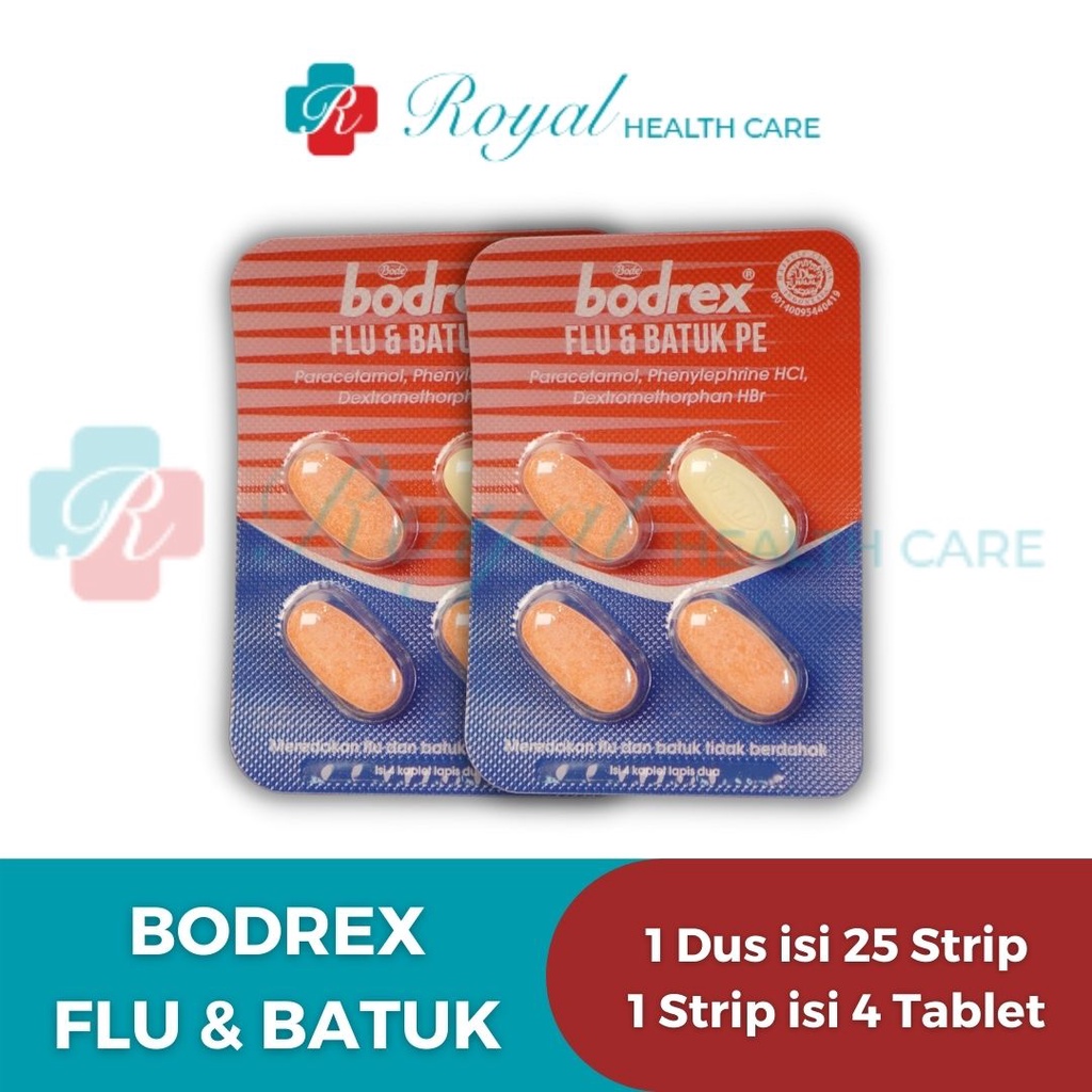 BODREX FLU DAN BATUK BOX 100 TABLET MERINGANKAN FLU DAN BATUK DG CEPAT