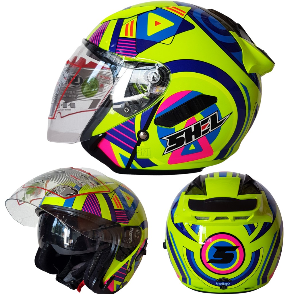 Helm SHEL Rover Motif Indigo Double Visor