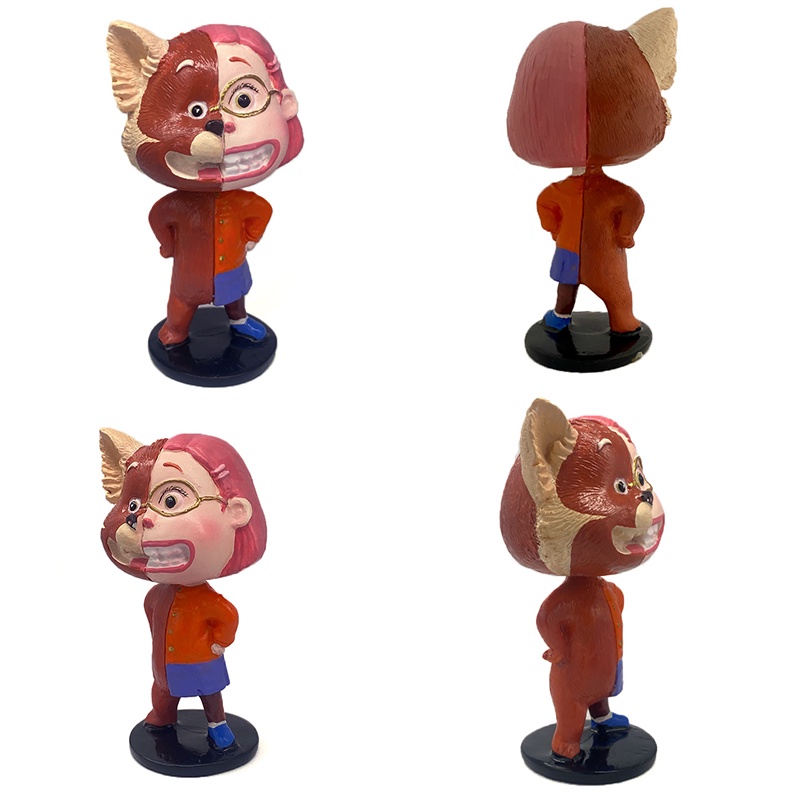 Angka Merah Dekorasi Dashboard Bobbleheads 4.7Inch Boneka Tabletop Turning Car