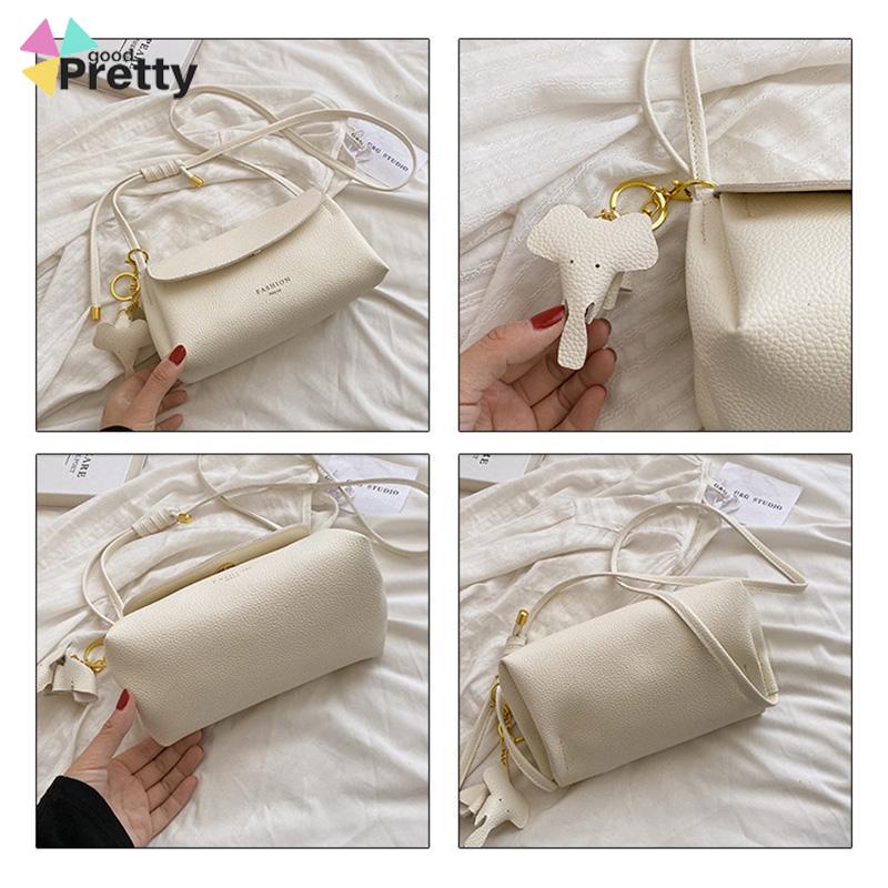 Kulit Lembut Fashion Pola Lengkeng Satu Bahu Messenger Bag Kasual Wanita Tas Persegi Kecil - PD