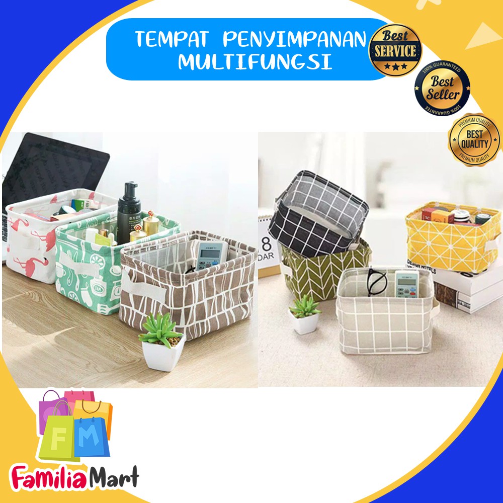 Desktop Storage Keranjang Multifungsi Kosmetik Organizer Box Motif