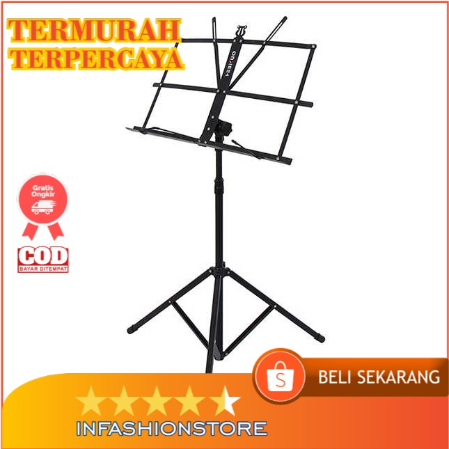 PROMO Ammoon Tripod Stand Partitur Sheet Musik konser dudukan buku penyangga buku alquran stand part