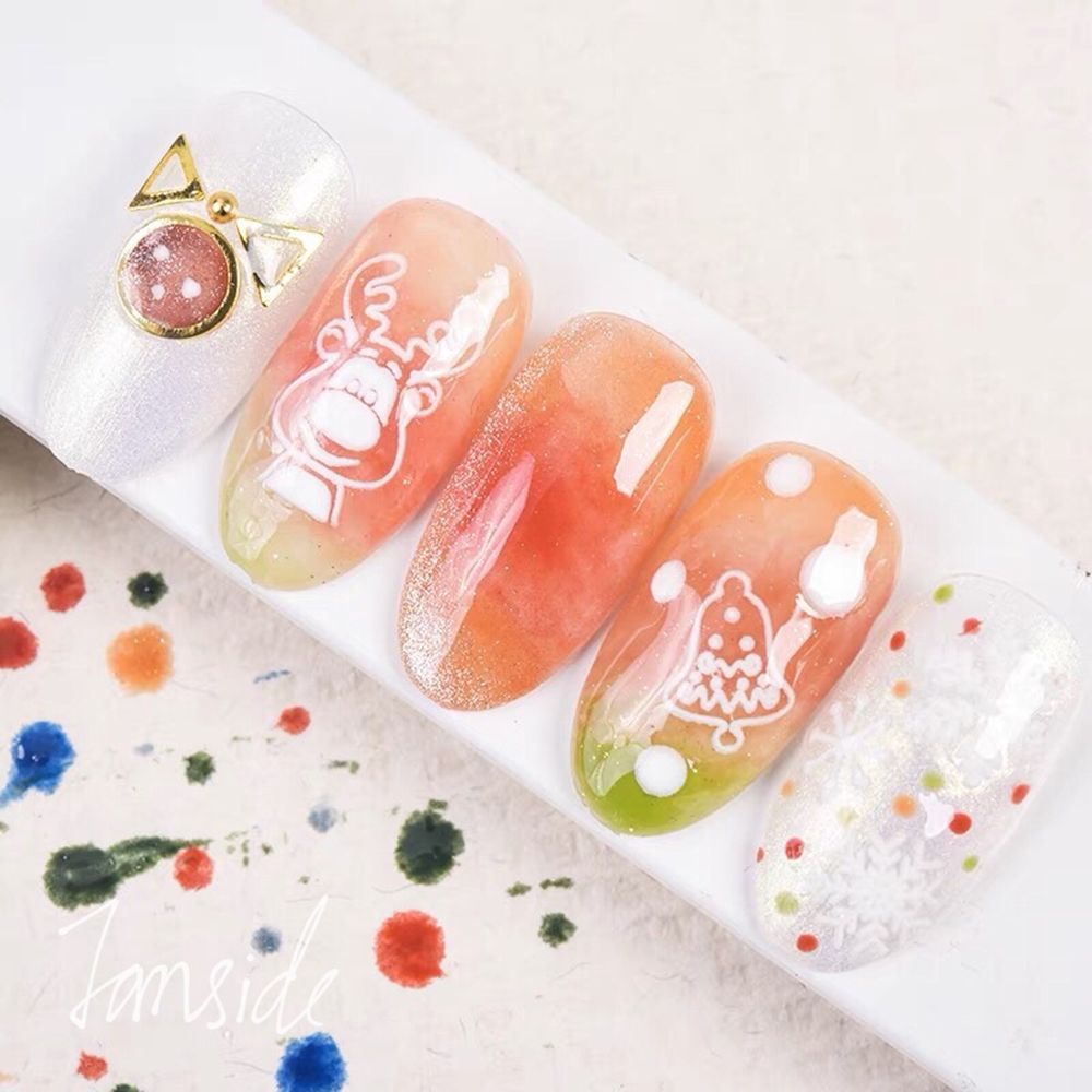 Mxbeauty Stiker Kuku Motif Snowflake / Beruang / Rusa Natal 5d Diy Untuk Dekorasi Nail Art