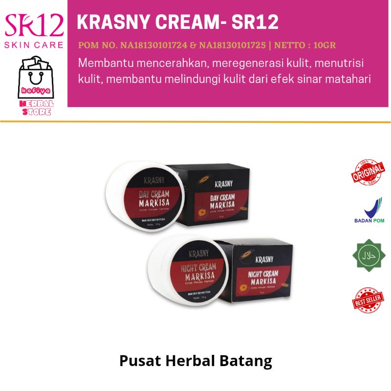 KRIM JERAWAT &amp; FLEK HITAM BPOM / KRASNY DAY &amp; NIGHT CREAM SR12 / KULIT KERING / MENCEGAH PENUAAN DINI / MELEMBABKAN