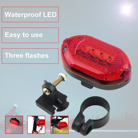 LAMPU SEPEDA Waterproof 5 LED Bike Bicycle Light Safety Flashlight Warning Lamp