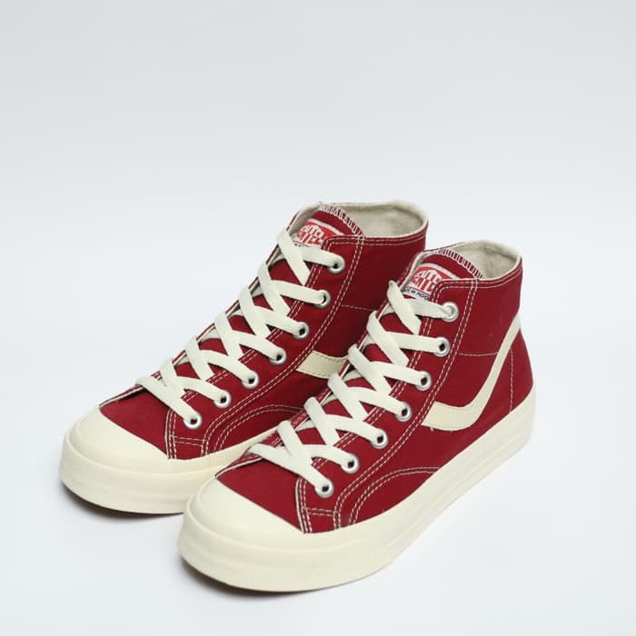 Sepatu Ventela Public High Maroon Merah Sneakers Pria Wanita Vantela Ventella Public High Original
