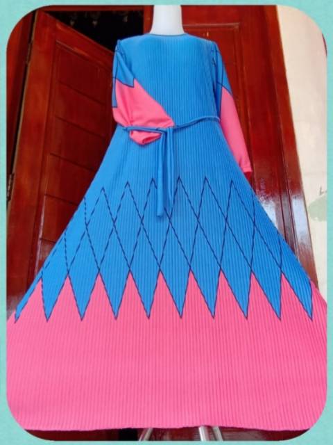 GAMIS PLISKET DEWASA  MOTIF ZIGZAG