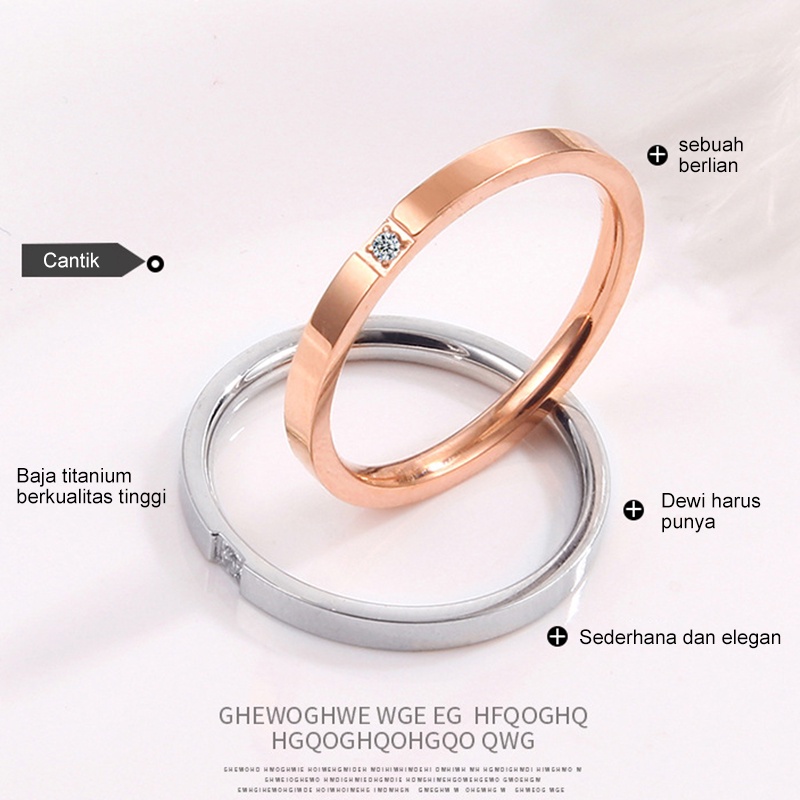 【Ready Stock】Cincin titanium wanita anti karat asli tidak luntur Hadiah Aksesoris Perhiasan Cincin Berlian Baja Titanium fashion murah COD