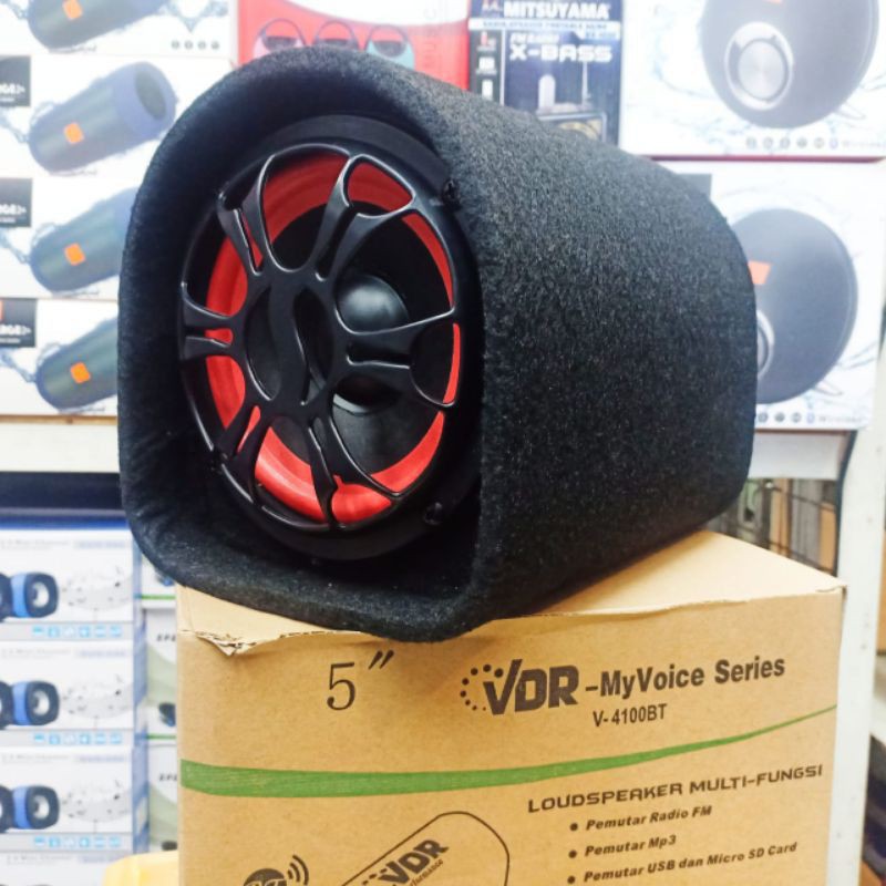 ✅super BASS speaker mobil vdr 4100BT 5inchi speaker bluetooth remot