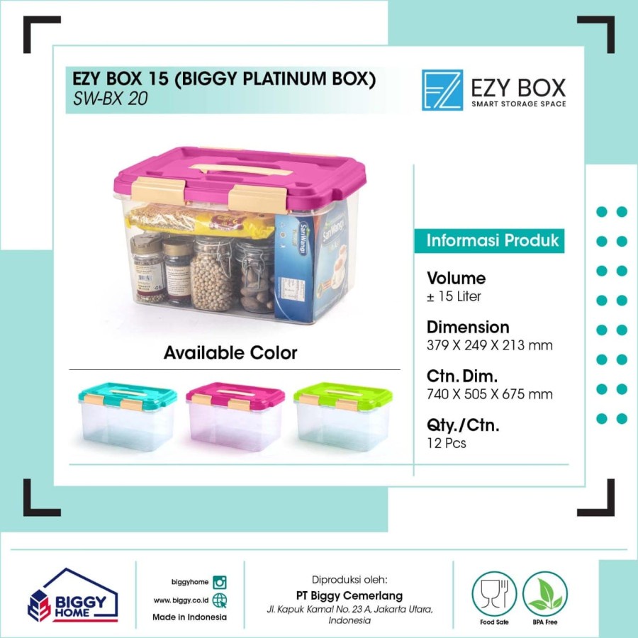 Container Plastik Biggy Vindo EZY Box SW-BX 23 CB 15 liter - Gojek