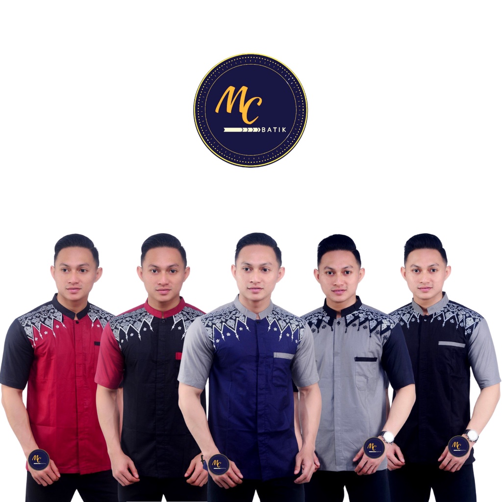 MCbatik Fashion Muslim | Baju Koko/Baju Muslim Lengan Pendek Bordir Premium