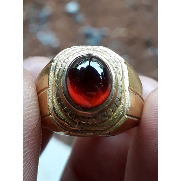 cincin red garnet asli asli natural