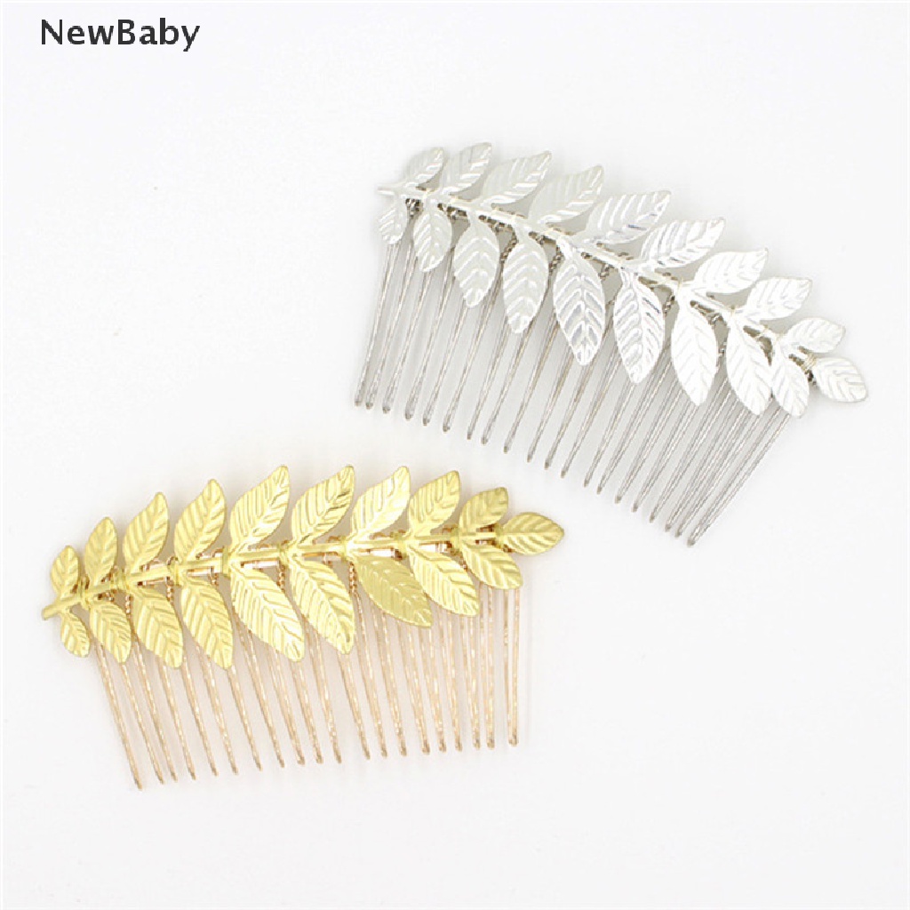 Jepit Rambut Model Sisir Bentuk Daun Bahan Alloy Untuk Wanita