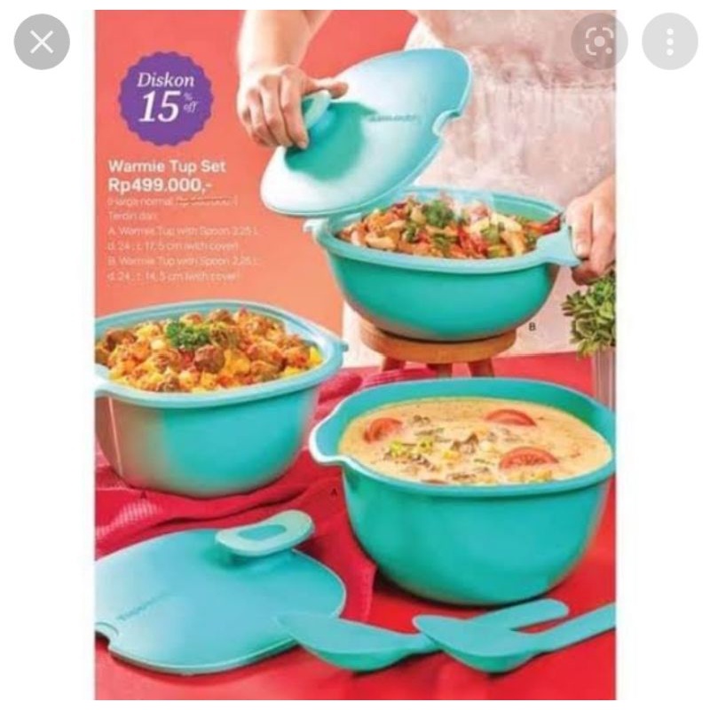 Warmie tup set tupperware isi 2 pcs bisa dijadikan 4 wadah sekaligus