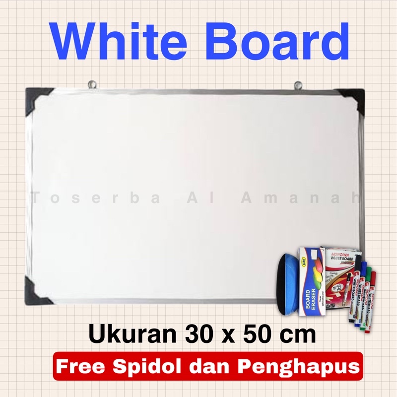 

Papan Tulis Spidol Kapur 30 x 50 cm / White board / papan tulis anak