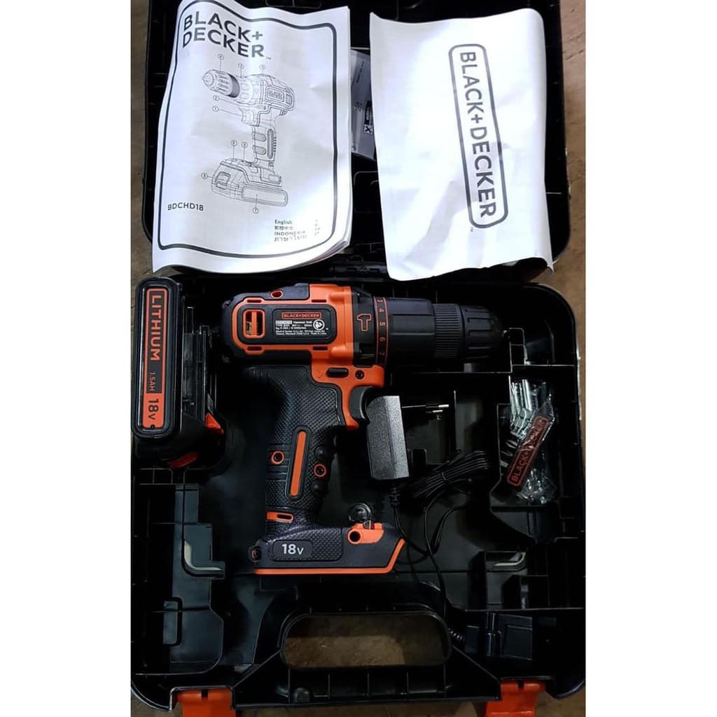 BLACK DECKER Bor Tembok Beton Baterai Cordless 18V Lion bosch dewalt