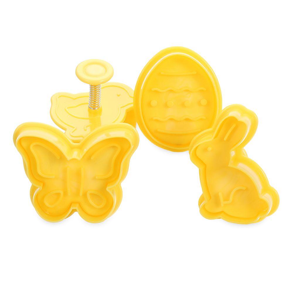 Solighter Easter Egg DIY Plastik Alat Baking &amp; Pastry Butterfly Rabbit Chick Cookies Cutter