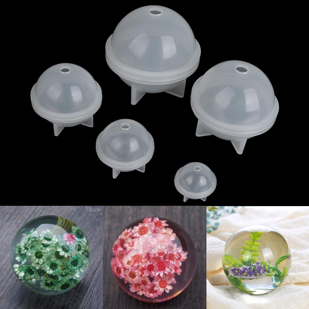 Suyo 5ukuran Cetakan Silikon Resin Praktis Dekorasi Rumah Sphere Mould