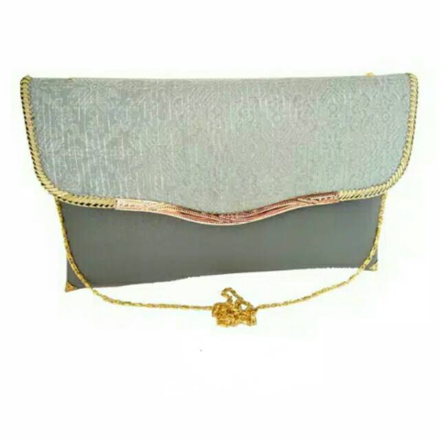 Dompet cewek model clutch silver