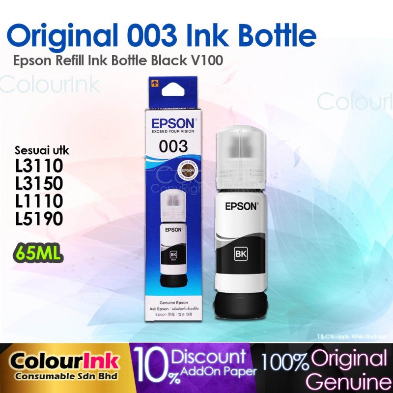 Tinta Epson 003 black, epson L3110.L3150