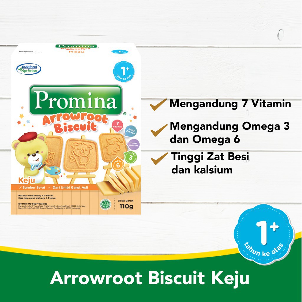 Biskuit Bayi Promina Arrowroot Biscuit 110gram 1+ tahun cocok untuk Mpasi