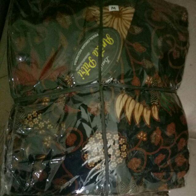 Asifa Batik Hrb026 Kenongo Kemeja Tosca Pendek Pekalongan Padi M L Xl Sogan Tulis Halus Kemeja Batik