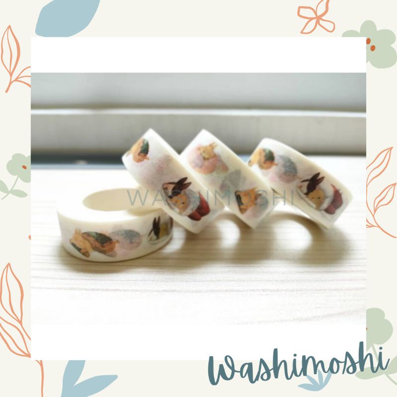

Washimoshi Masking Washi Tape Bunny Design / Washitape motif kelinci