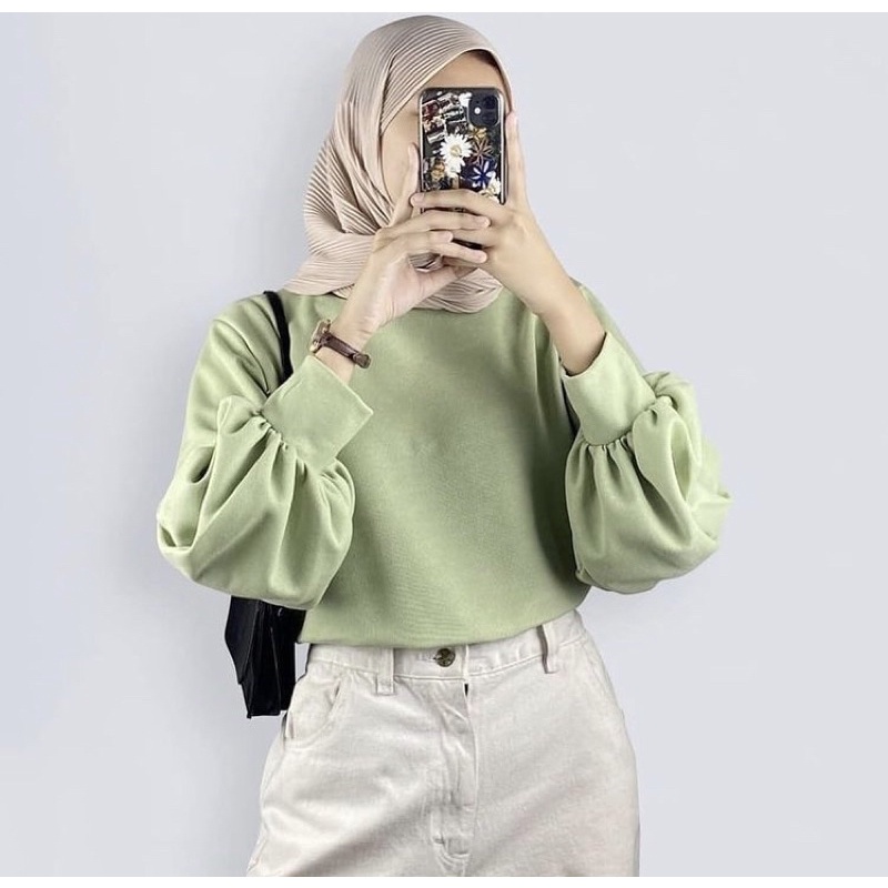 Kaos RIB Lengan Balon H&M ; GAP Premium