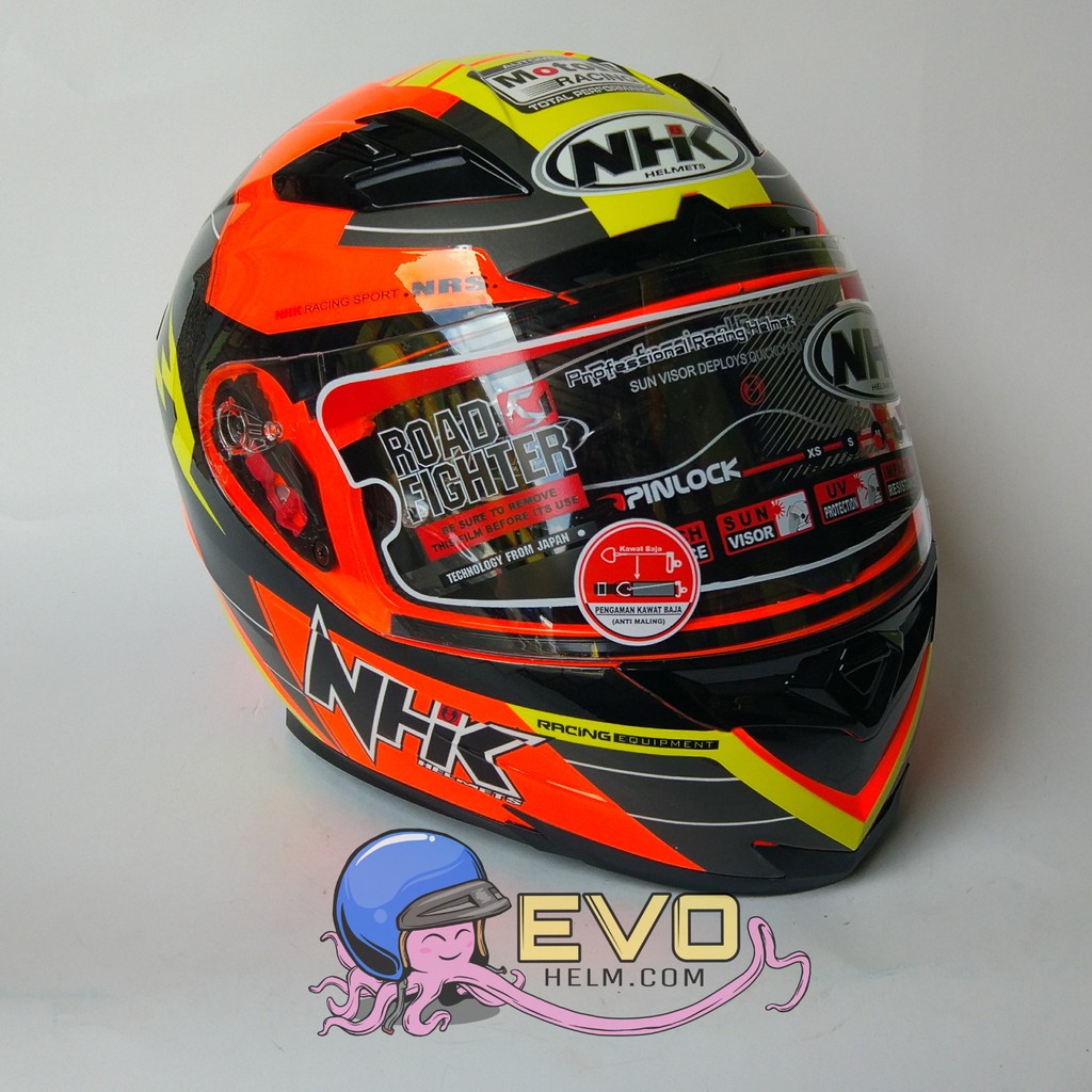 NHK RX9 NAVY ORANGE FLUO NHK SE GRAPHIC ORANGE FLUO - YELLOW ORIGINAL HELM NHK RX9 PAKET GANTENG