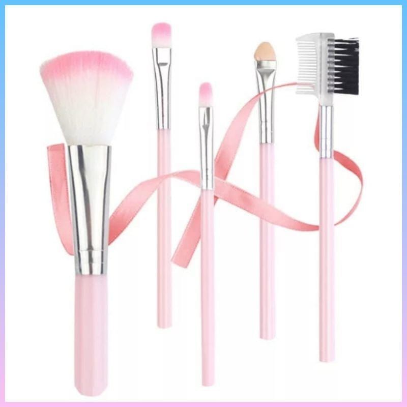 Medan Termurah Set kuas make up 5in1 pink ekonomis