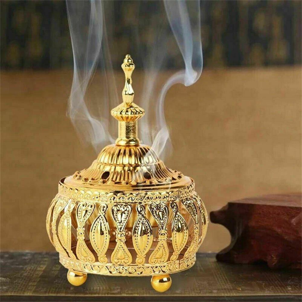 R-flower Arabian Incense Burner Gold Cendana Craft furnishing Dekorasi Kerajinan Rumah Diffuser