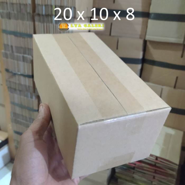 Karton Box Kardus Packing Uk.20x10x8 cm Luar Polos Dalam Ada Tulisan-4